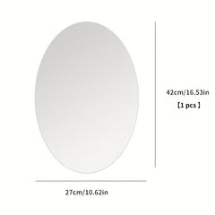 Oval Mirror Sticker Acrylic Wall Mounted HD Bathroom Decor