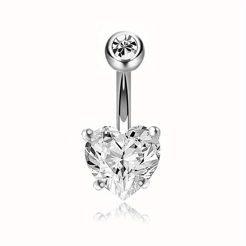 Heart Shape Zircon Belly Button Ring for Women & Girls
