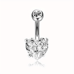 Heart Shape Zircon Belly Button Ring for Women & Girls