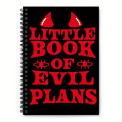 Little Book of Evil Plans A5 Spiral Notebook Red Devil Horns