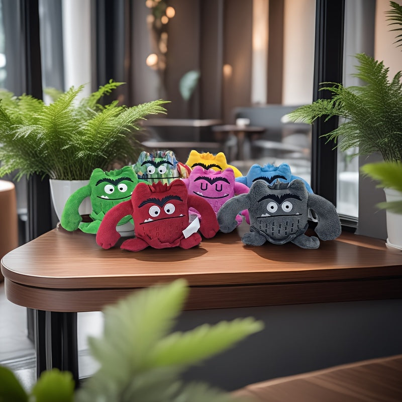 7pcs Mixed Emotion Monster Plush Toy Set Cartoon Mood Expression Dolls