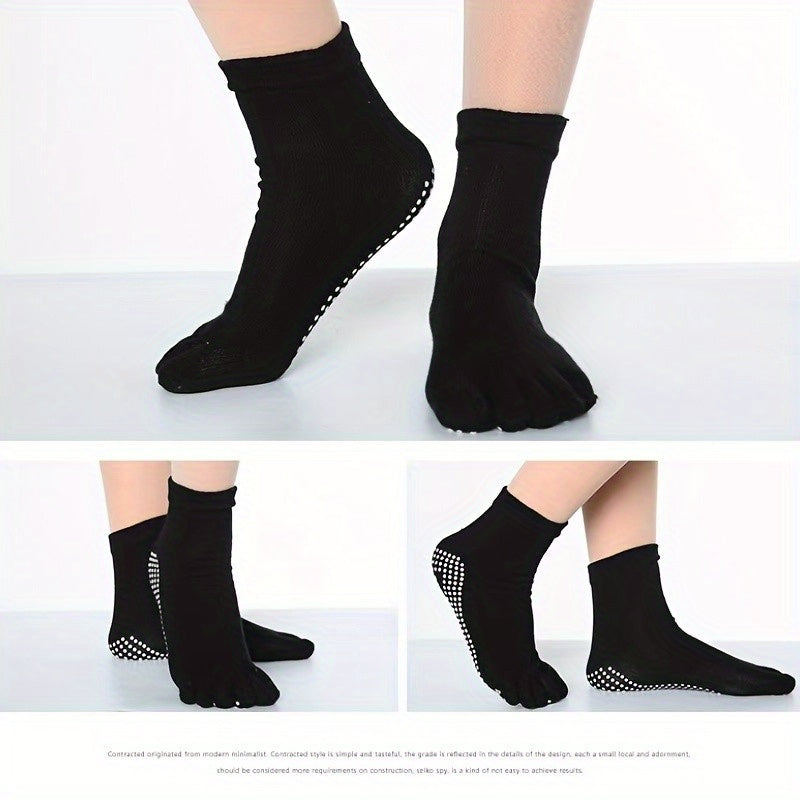 Five Toe Split Non Slip Silicone Grip Socks Yoga Workout Fitness