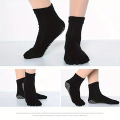 Five Toe Split Non Slip Silicone Grip Socks Yoga Workout Fitness