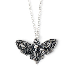 Skull Moth Pendant Necklace Punk Style Jewelry Men