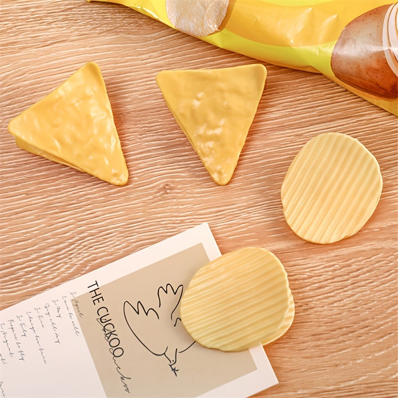 2pcs Potato Chip Shape Folder Snack Bag Sealing Clip Keep Bills & Snacks Secure
