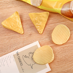 2pcs Potato Chip Shape Folder Snack Bag Sealing Clip Keep Bills & Snacks Secure