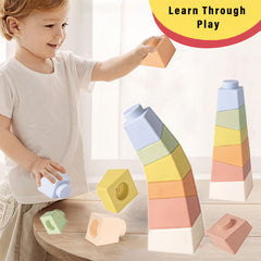 Colorful PVC Stacking Blocks Tower for Kids
