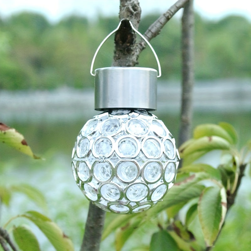 Solar Powered Outdoor LED Pendant Light Hollow Lawn Garden Decoration
