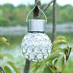 Solar Powered Outdoor LED Pendant Light Hollow Lawn Garden Decoration
