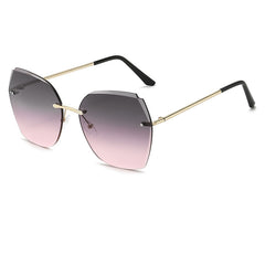 Large Rimless Sunglasses Anti Glare UV400