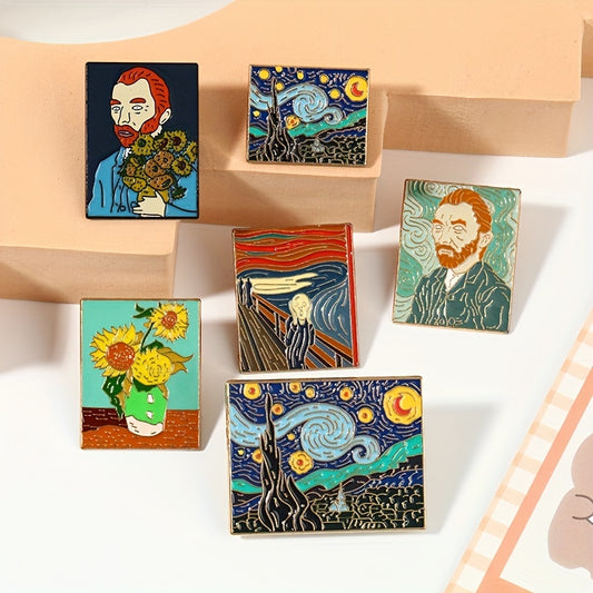 Classic Colorful Painting Brooch Clothing Pin Jewelry Art Craft