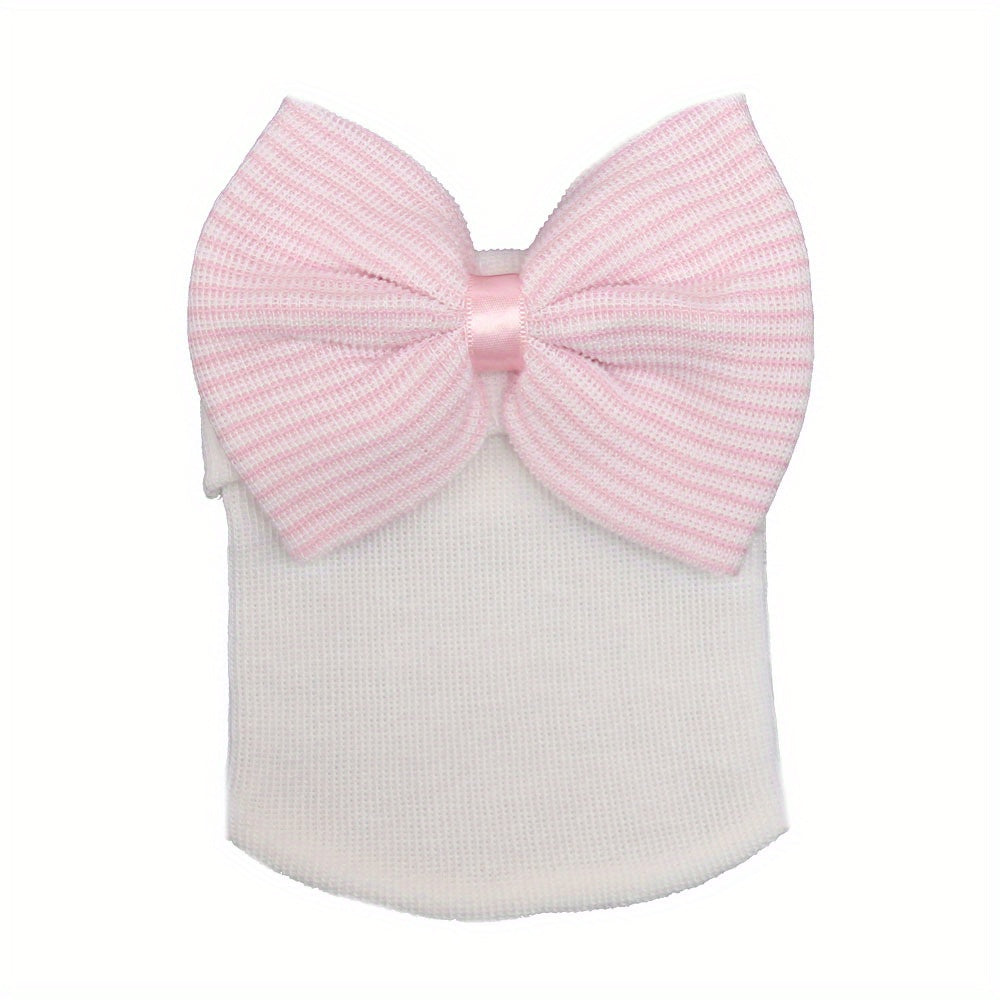 Big Bow Knitted Baby Hat for Newborns