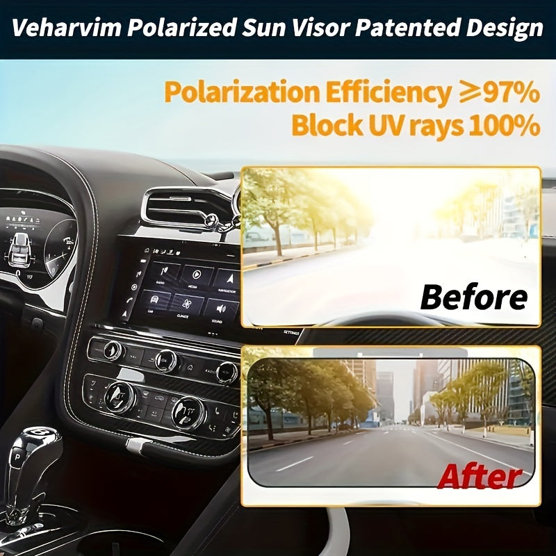 2pcs Car Sun Visor Anti Glare Polarizing Goggles