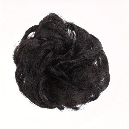 Messy Hair Bun Extensions Curly Wavy Chignon Scrunchy Updo Hairpiece