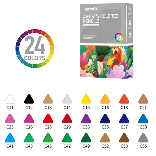 Aixxhh 3.8mm Soft Core Colored Pencils, Triangular Grip, Fine Tip
