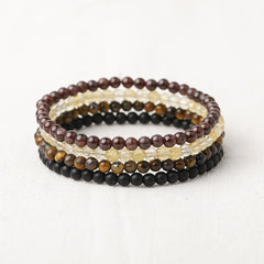 4mm Natural Stone Energy Bracelet Stackable Yoga Healing Beaded Bracelet Gift
