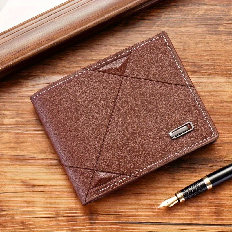 Men's Wallet Casual Money Clip Soft Leather Three-fold