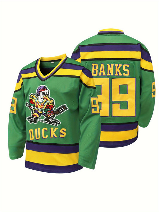 Men's Vintage Hockey Jersey Long Sleeve Sports Shirt