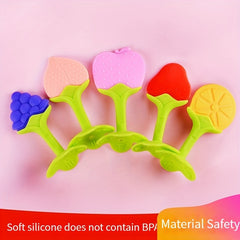 Silicone Baby Teether Fruit Shape Newborn Molar Stick