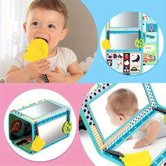 Green Double Sided Mirror Cloth Book 3 in 1 Prone Toy