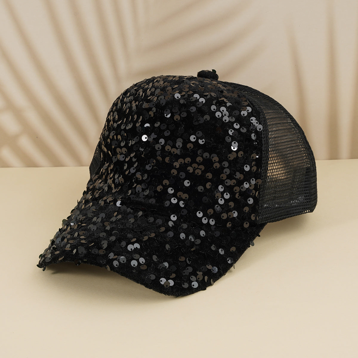 Sequins Solid Baseball Cap Mesh Hip Hop Trucker Hat Y2K Sunshade Sports Hats