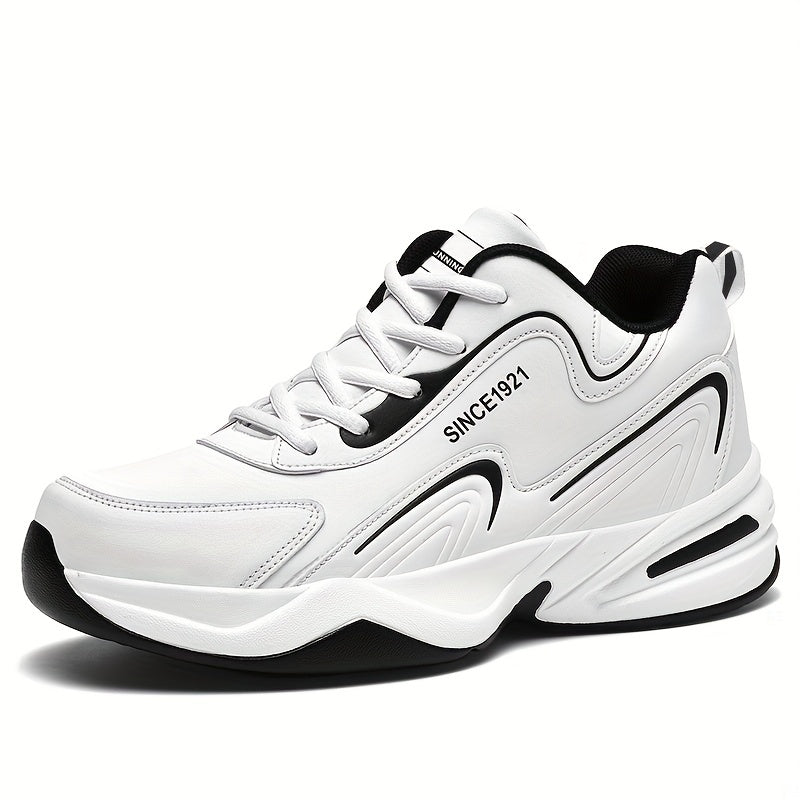 Men's Block Letter Print Chunky Sneakers
