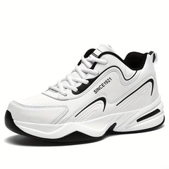 Men's Block Letter Print Chunky Sneakers