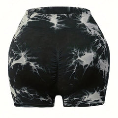 High Waist Tie Dye Yoga Shorts for Women