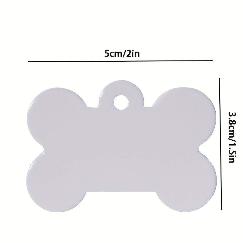 5pcs Aluminum Sublimation Print Blank Pet Tag - Double Side Printing