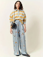 Women's Plus Floral Print Wide Leg Trousers