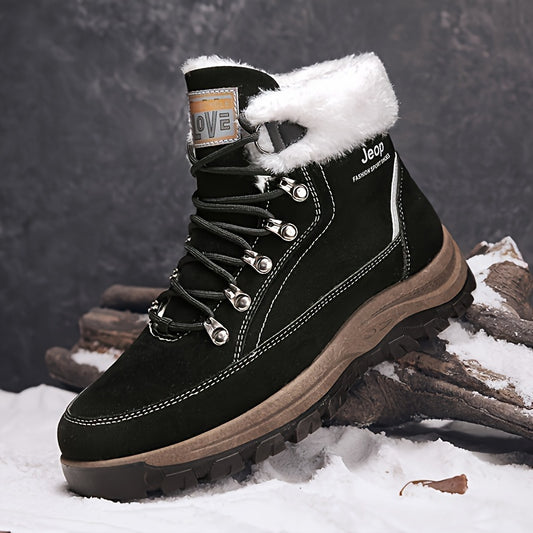 Men's High Top Hiking Boots Plush Lining Snow