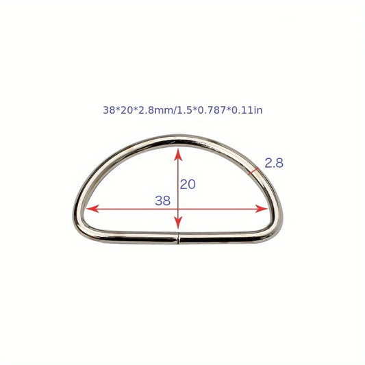 100pcs DIY Clothing Metal D-ring Accessories Silver D Buckle