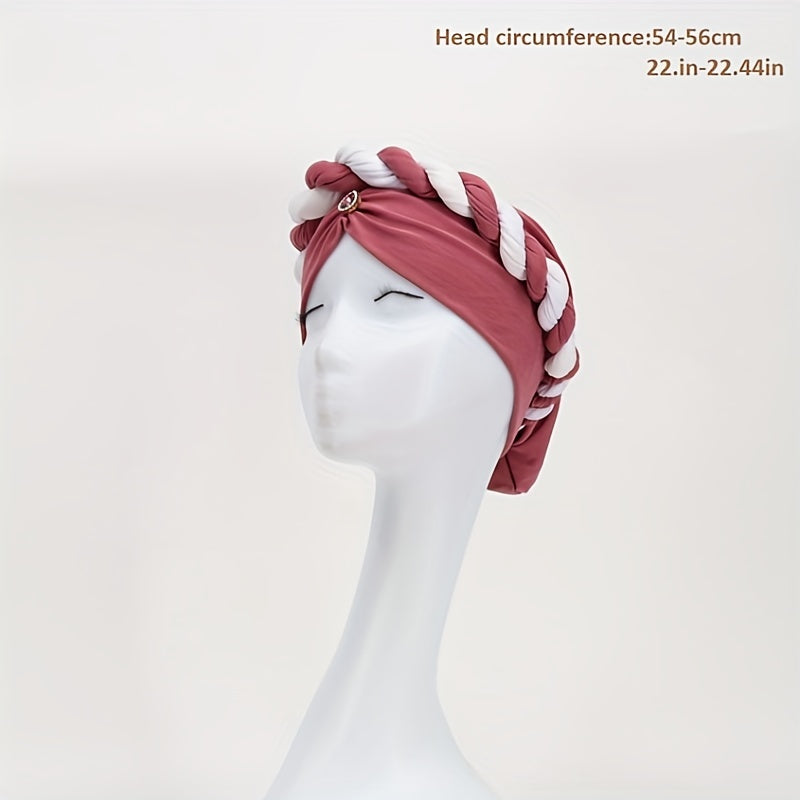Crystal Pendant Turban Cap Elastic Head Wrap Ramadan Head Scarf