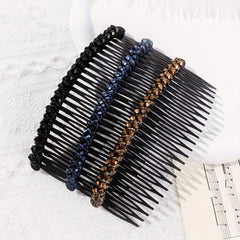 3pcs Crystal Rhinestone Hair Side Comb Set Braided Updo Hair Accessories