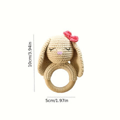 Crochet Bunny Toy Rattle Easter Gift Newborn Keepsake