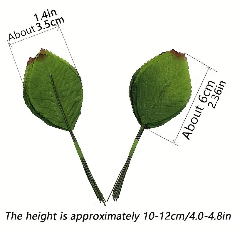 12pcs Artificial Floral Leaves for DIY Home Christmas Party Bouquet