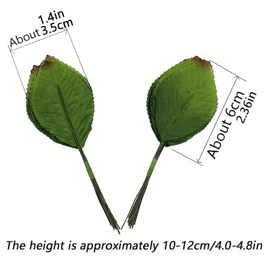 12pcs Artificial Floral Leaves for DIY Home Christmas Party Bouquet