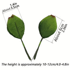 12pcs Artificial Floral Leaves for DIY Home Christmas Party Bouquet