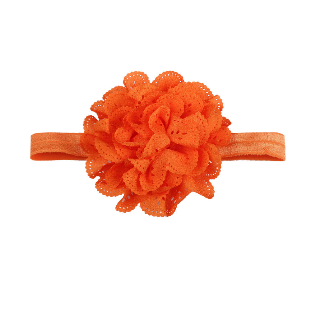 Girls Candy Mesh Flower Headband Elastic Hair Accessories