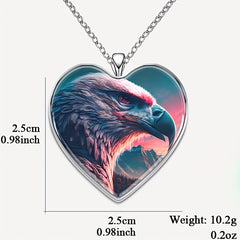 Heart Shaped Eagle Necklace Men Women Anniversary Christmas Gift