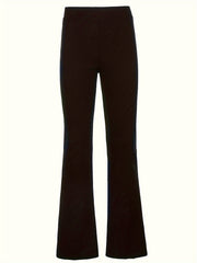  Flared Leg Trousers High Rise Medium Stretch