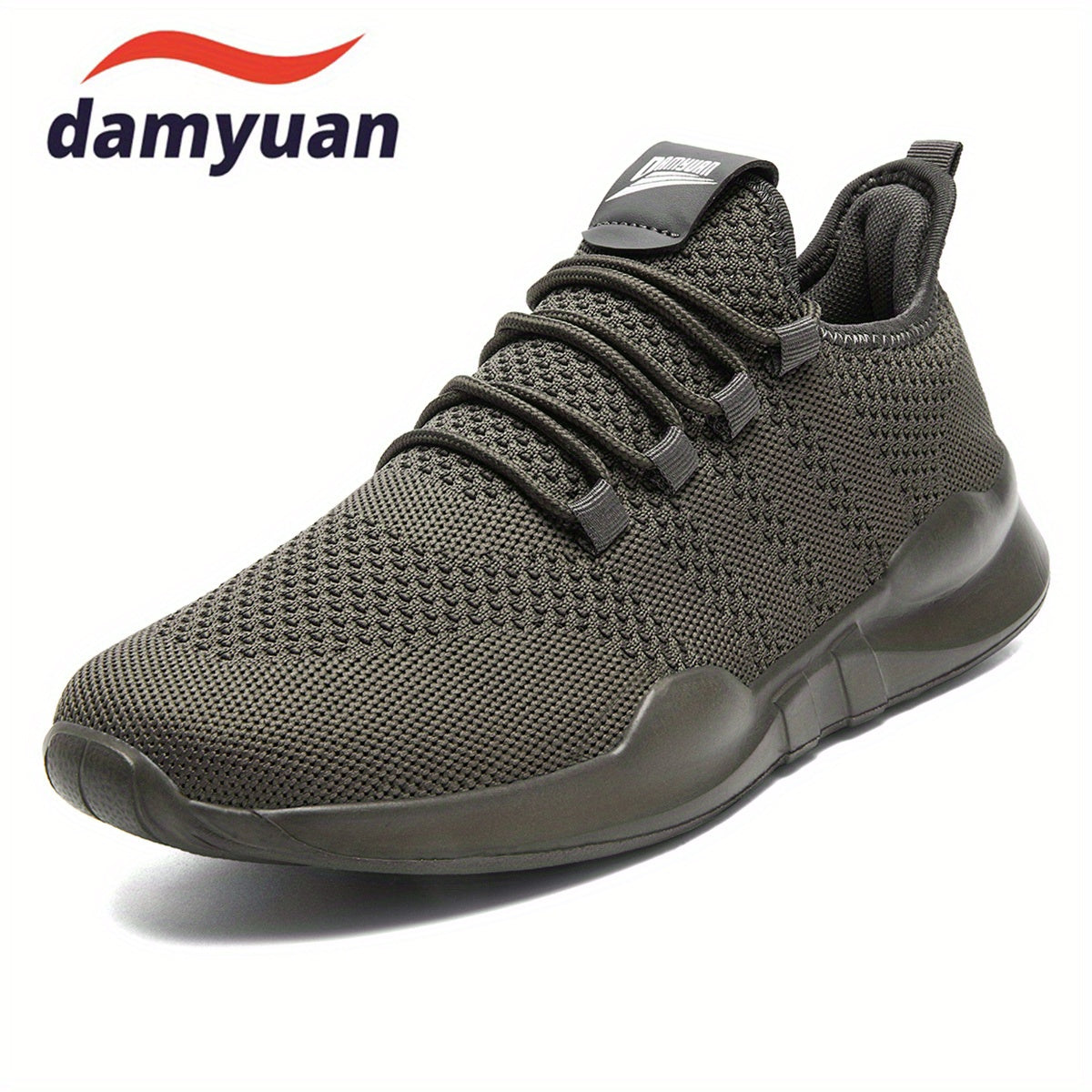 Men's Breathable Lace Up Knit Sneakers Casual Walking Shoes