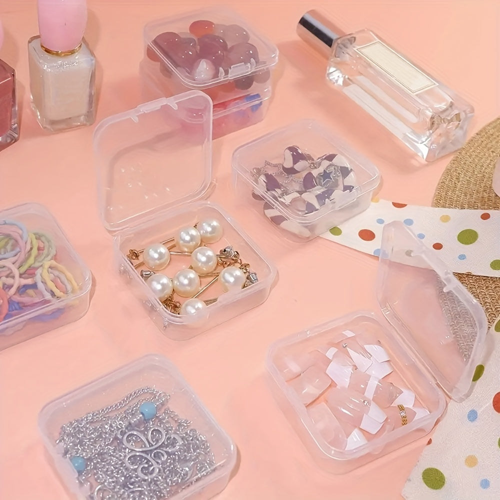 12pcs Clear Plastic Storage Box Set for Jewelry Nail Hair Accessories