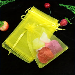 100pcs Transparent Organza Gift Bag Random Organza Favor Bag