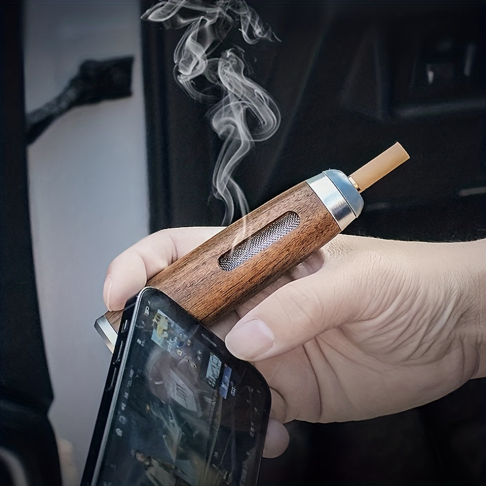 Mini Car Ashtray Wood Portable Smoking Ash Organizer