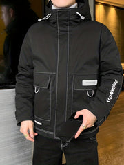 Men's Cotton Padded Coat Thermal Hooded Jacket