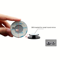 2pcs Car Blind Spot Mirror Round Reflective Adjustable 360 Degree Borderless