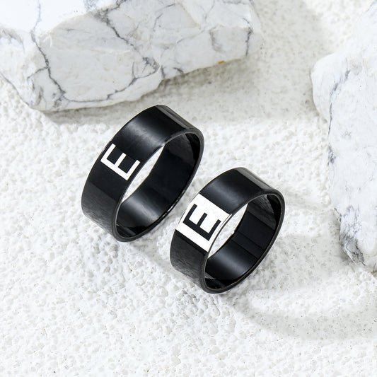 Couple Letter Rings Stainless Steel Punk Accessories Anniversary Gift