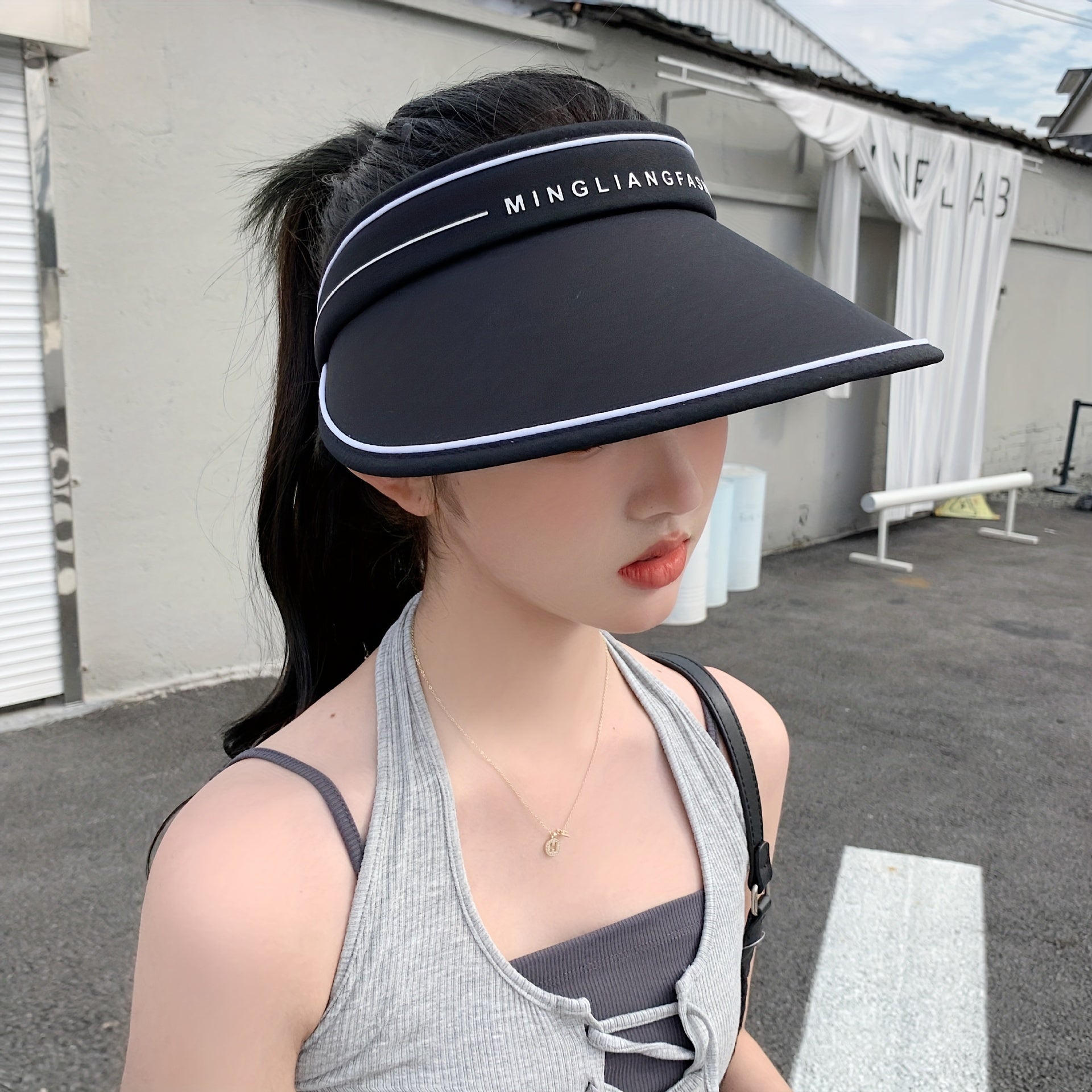 Breathable Ponytail Visor Hat UV Protection Sun Hat