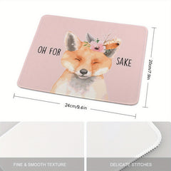 Pink Fox Mouse Pad Non Slip Rubber Base